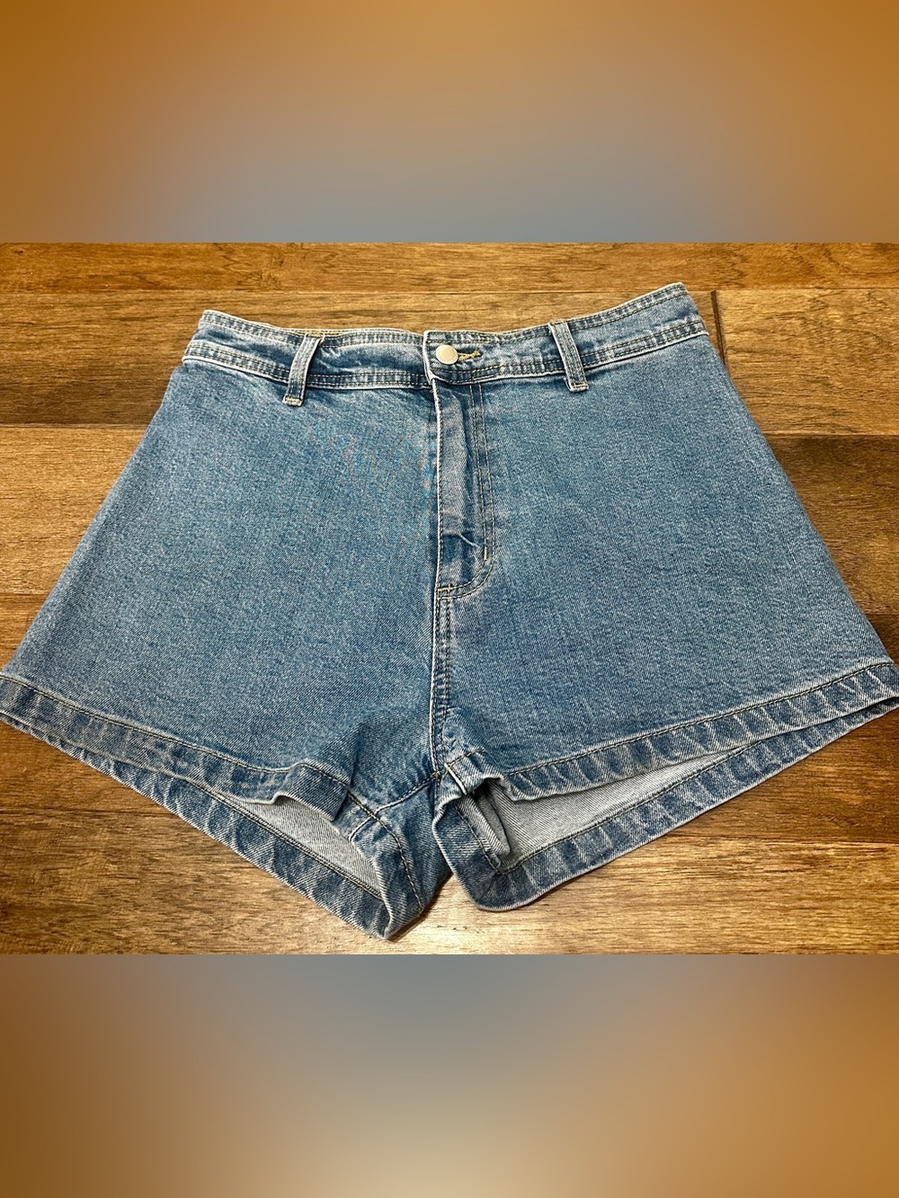 Universal Thread Light Blue High-Rise Sailor Denim Shorts